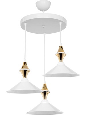 Beyaz ve Gold Detaylı Modern 3’lü Yemek Odası Seti, Şıklık ve Konfor Sunar