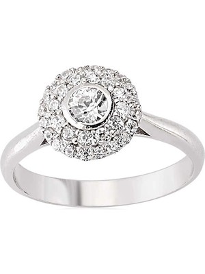 Bazarhane Gümüş Zirkon Taşlı Bayan Yüzük