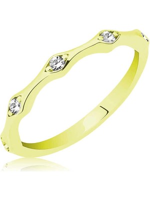 Bazarhane Gümüş Altın Beştaş Mekik Bayan Yüzük