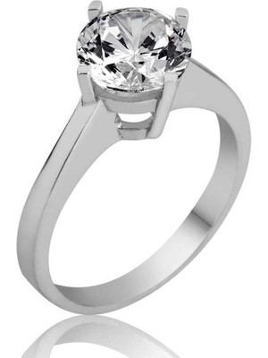 Bazarhane Gümüş Tek Taş Bayan Yüzük