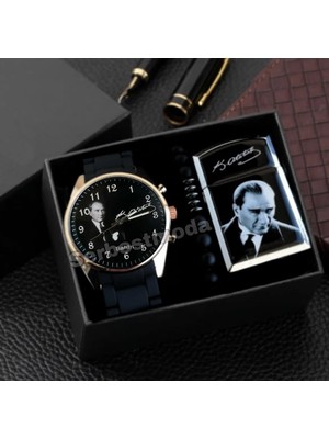 Erkek Kol Saati Kişiye Özel Isimli Atatürk Temalı Saat Kombini Sevgiliye Hediye Doğum Günü Hediyesi Erkeğe Hediye