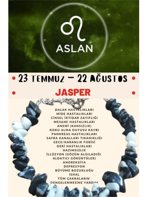 UltraMint Sertifikalı Aslan Burcu Jasper Taşı Bileklik, Doğal ve Şık Tasarım