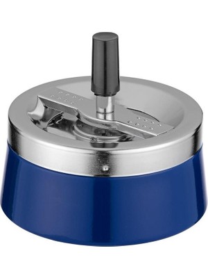 Mavi Metal Hazneli Bas-Çevir Küllük 11CM, Şık ve Kullanışlı Tasarım