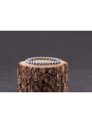 UltraMint Doğal Taş Terahertz Bileklik 6mm, Şifa ve Enerji Dolu Takı