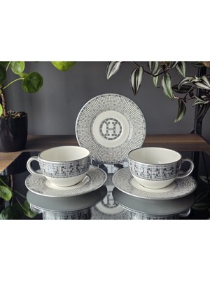 Fermato Honey Gri 12 Parça Çay Fincanı