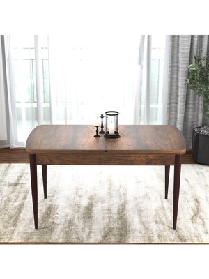 Açılabilir 70X114 cm Yemek Masası, Barok Ahşap Desen, Kor Serisi