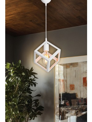 Beyaz Küp Sarkıt Avize, Modern ve Şık Aydınlatma Seçeneği