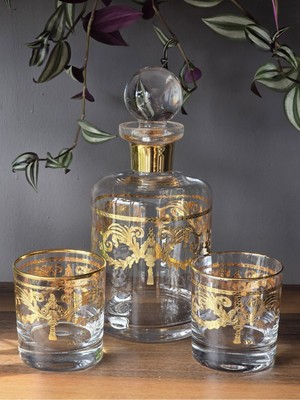 Fermato 24 K Gerçek Atın 3 Parça Özel Kutulu Viski Seti