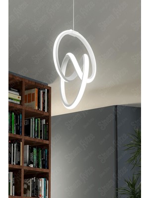 Beyaz Kasa LED Avize, Salon ve Mutfak Için Şık Işıklandırma