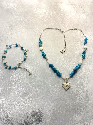 UltraMint Doğal Taşlı Zarif Takım: Kolye ve Bileklik Seti