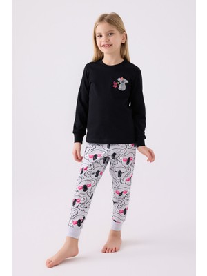 Rolypoly Kız Çocuk Siyah Pijama Takımı