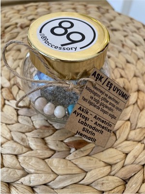 UltraMint Doğal Aytaşı ve Ametist Taşlı Zarif Bileklik, Aşk ve Uyum Simgesi