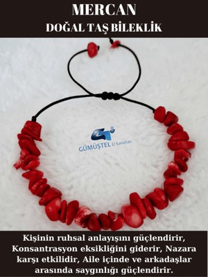UltraMint Doğal Kırık Taş Mercan Bileklik, Asansörlü Kilit Sistemi, Şık ve Zarif