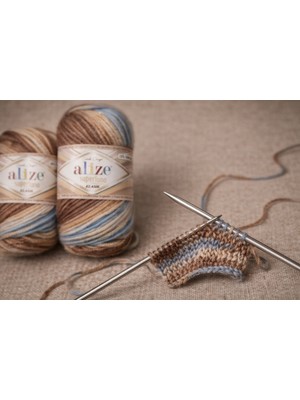 Alize Superlana Klasik Sevgiliye El Yapımı Erkek Atkısı Örme Kiti – Başlangıç Seviyesi