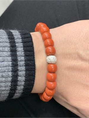 UltraMint El Yapımı Doğal Mercan Taşlı Gümüş Bileklik Şıklığınıza Zarif Dokunuş