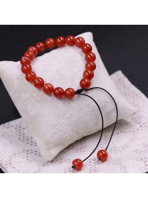 UltraMint Kırmızı Akik Taşı Bileklik, 8mm Doğal Taş, Ayarlanabilir, Şık ve Enerji Dolu