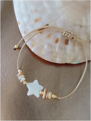 UltraMint Parlak Sedef Taşlı Yıldız Tasarımlı Şık Kadın Bileklik