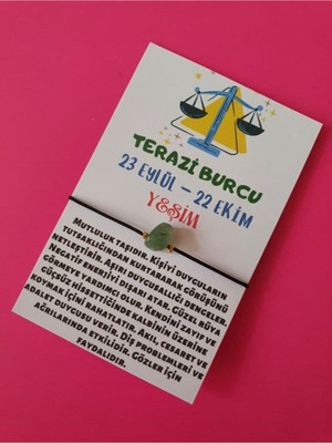 UltraMint Doğal Yeşim Taşlı, Sertifikalı Burç Temalı Bileklik, Şık ve Enerjik Takı