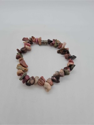 UltraMint Doğal Rodonit Taşı Bileklik, Şifa ve Pozitif Enerji Için Şık Tasarım