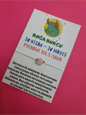 UltraMint Doğal Pembe Kuvars Burç Bilekliği, Sertifikalı ve Şık Tasarım
