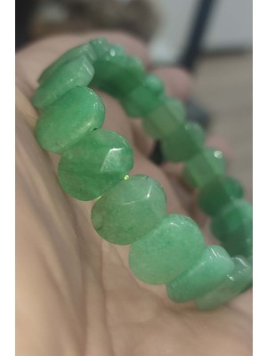 UltraMint Faset Kesim Aventurin Taşı Doğal Bileklik, Şıklık ve Enerji Kaynağı