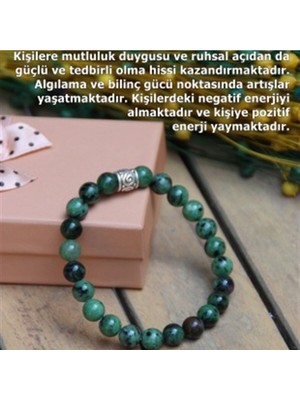UltraMint Doğal Yeşil Taş Bileklik, 8mm Sertifikalı Doğaltaş Takı