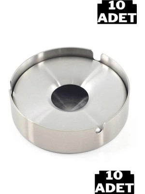 Paslanmaz Çelik Küllük, 10 Adet, 10 Cm, Kapaklı, Kafe ve Bahçe Için