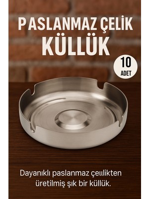 10 Adet Paslanmaz Küllük, Şık ve Dayanıklı Bahçe & Kafe Aksesuarları