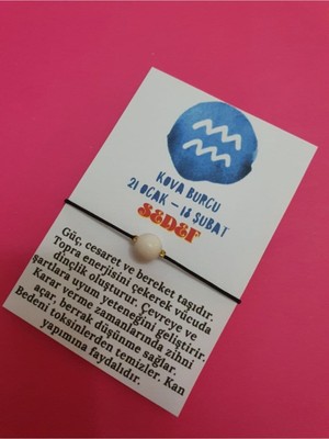 UltraMint Sedef Taşlı Kova Burcu Bileklik, Şık ve Doğal Takı Hediye