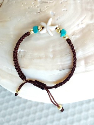 UltraMint Doğal Kahverengi Deniz Yıldızı Bileklik, Şık ve Hafif Takı