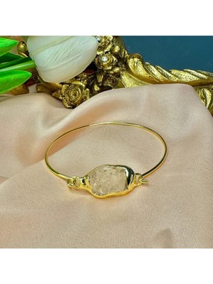 UltraMint Parlak Kristal Kuvars Charm Bileklik, Zarif Altın Rengi Tasarım