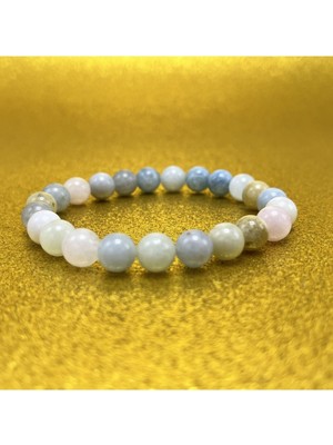 UltraMint Doğal Taş Bileklik, Helkum, 8mm, Elastik, Şık ve Zarif Takı