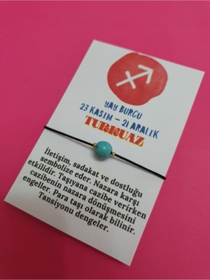 UltraMint Doğal Turkuaz Taşlı Yay Burcu Bileklik, Şık ve Enerjik Tasarım