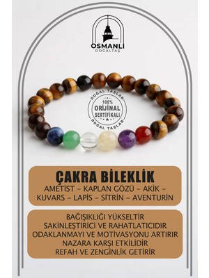 UltraMint Doğal Taşlı Çakra Bileklik Seti, Renkli ve Enerji Dolu Takı