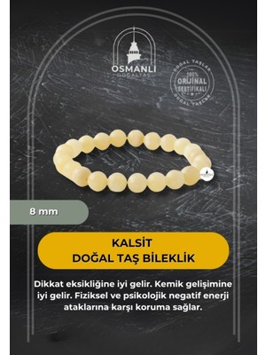 UltraMint Doğal Kalsit Taş Bileklik 8mm, Şıklık ve Doğallık Bir Arada