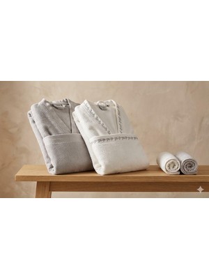 Özdilek Foglıa Gri-Beyaz Aıle Seti Nakışlı-2