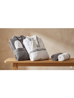 Özdilek Velluto Gri-Krem Gri Aile Seti