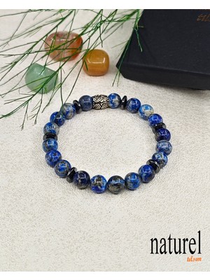 UltraMint 8mm Doğal Lapis Lazuli Taş Bileklik, Zarif ve Şık Takı