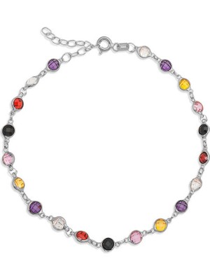 Noip 925 Ayar Gümüş Renkli Taşlı Kadın Halhal T8375 (925)