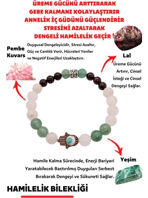 UltraMint Doğal Taşlı Kadın Bileklik, Hamilelik Için Sertifikalı ve Şık Tasarım