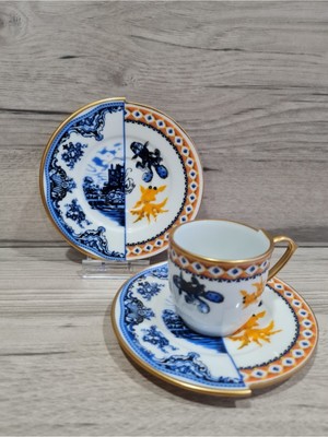 Fermato Hybrıd-1 -6 Kişilik Çift Desenli Türk Kahve Seti