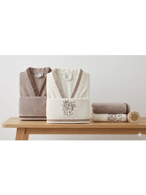 Özdilek Nev Bordado Bej-Krem Aile Seti