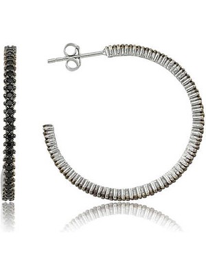 Noip 925 Ayar Gümüş Tamtur Siyah Taşlı Küpe EA0710014 (925)