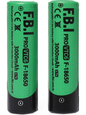 Noip F.b.ı Vtc6 18650 3.7V 3000MAH 30A Li-Ion Şarjlı Pil + Pil Taşıma Kutusu 2'li Set (925)