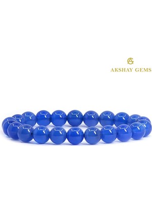 UltraMint Mavi Akik Doğal Taş Unisex Bileklik, Şıklık ve Enerji Sağlar