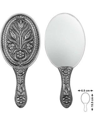 Noip 925 Ayar Gümüş Lale Motifli El Aynası T8636 (925)