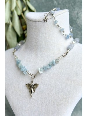 UltraMint Y2K Fairycore Doğaltaş Kolye ve Bileklik Seti, Şık ve Renkli Takıseti