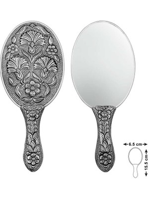 Noip 925 Ayar Gümüş Karanfil Motifli El Aynası T8634 (925)