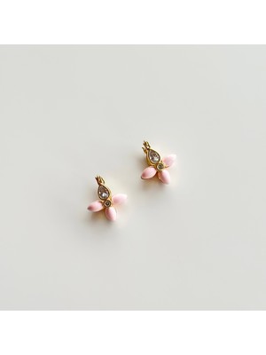 Vesce Atelier Burgundy Royal Floral Pembe Küpe