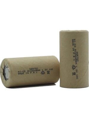 Noip 1.2V Nicd Sc 2000 Mah Kağıt Şarjlı Pil 10C Başsız/flat Head (925)